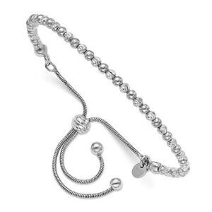 Leslie's Sterling Silver Diamond cut Adjustable Bracelet